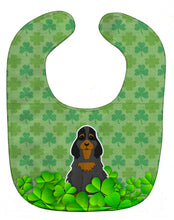 Load image into Gallery viewer, Cocker Spaniel Black Tan Shamrocks Baby Bib BB6234BIB