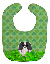 Load image into Gallery viewer, Pekingnese Black White Shamrocks Baby Bib BB6246BIB