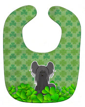 Load image into Gallery viewer, Chinese Crested Black Shamrocks Baby Bib BB6253BIB