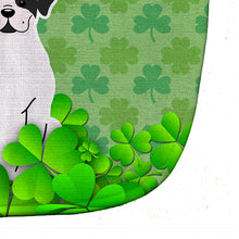 Load image into Gallery viewer, White Boxer Cooper Shamrocks Baby Bib BB6255BIB