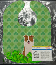 Load image into Gallery viewer, Border Collie Red White Shamrocks Baby Bib BB6260BIB