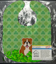 Load image into Gallery viewer, English Bulldog Red White Shamrocks Baby Bib BB6261BIB