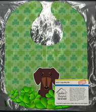 Load image into Gallery viewer, Dachshund Chocolate Shamrocks Baby Bib BB6272BIB