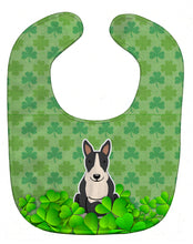 Load image into Gallery viewer, Bull Terrier Black White Shamrocks Baby Bib BB6274BIB