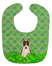 Load image into Gallery viewer, Bull Terrier Dark Brindle Shamrocks Baby Bib BB6277BIB