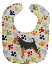 Load image into Gallery viewer, Welsh Terrier Pawprints Baby Bib BB6290BIB