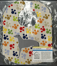 Load image into Gallery viewer, Scottish Deerhound Pawprints Baby Bib BB6301BIB