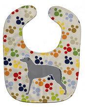 Load image into Gallery viewer, Scottish Deerhound Pawprints Baby Bib BB6301BIB