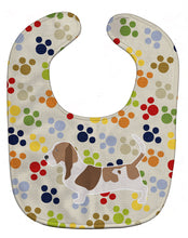 Load image into Gallery viewer, Basset Hound Pawprints Baby Bib BB6307BIB