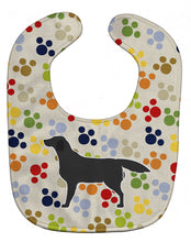 Load image into Gallery viewer, Black Labrador Retriever Pawprints Baby Bib BB6313BIB