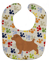 Load image into Gallery viewer, Norfolk Terrier Pawprints Baby Bib BB6314BIB