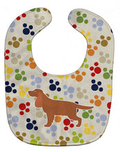 Load image into Gallery viewer, English Cocker Spaniel Pawprints Baby Bib BB6317BIB