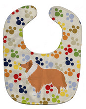 Load image into Gallery viewer, Collie Pawprints Baby Bib BB6321BIB