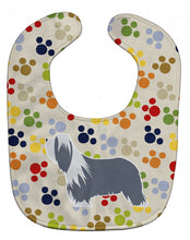 Load image into Gallery viewer, Bearded Collie Pawprints Baby Bib BB6322BIB