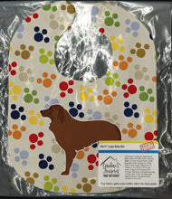 Load image into Gallery viewer, Portuguese Sheepdog Dog Pawprints Baby Bib BB6336BIB
