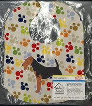 Load image into Gallery viewer, Airedale Terrier Pawprints Baby Bib BB6362BIB
