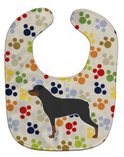 Load image into Gallery viewer, Rottweiler Pawprints Baby Bib BB6371BIB