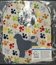 Load image into Gallery viewer, Portuguese Water Dog Pawprints Baby Bib BB6373BIB