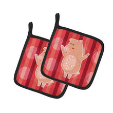 Load image into Gallery viewer, Dancing Pig Pot Holders - Set of 2 - Heat-Resistant Kitchen Essentials BB6742PTHD