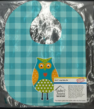 Load image into Gallery viewer, Owl on Blue Plaid Baby Bib BB6755BIB