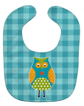 Load image into Gallery viewer, Owl on Blue Plaid Baby Bib BB6755BIB