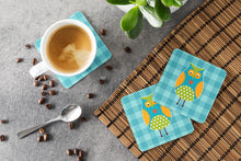 Load image into Gallery viewer, Owl on Blue Plaid Foam Coaster  BB6755FC