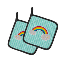 Load image into Gallery viewer, Rainbow in Clouds Pot Holders - Set of 2 - Heat-Resistant Kitchen Essentials BB6789PTHD