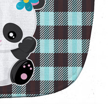 Load image into Gallery viewer, Panda on Plaid Baby Bib BB6800BIB
