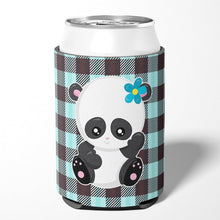 Load image into Gallery viewer, Panda on Plaid Can or Bottle Hugger BB6800CC