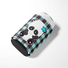 Load image into Gallery viewer, Panda on Plaid Can or Bottle Hugger BB6800CC