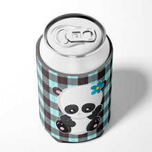 Load image into Gallery viewer, Panda on Plaid Can or Bottle Hugger BB6800CC