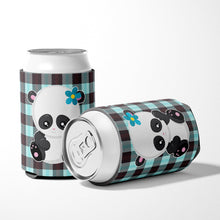 Load image into Gallery viewer, Panda on Plaid Can or Bottle Hugger BB6800CC