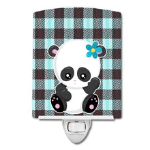 Load image into Gallery viewer, Panda on Plaid Ceramic Night Light BB6800CNL