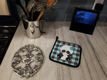 Load image into Gallery viewer, Panda on Plaid Pot Holders - Set of 2 - Heat-Resistant Kitchen Essentials BB6800PTHD