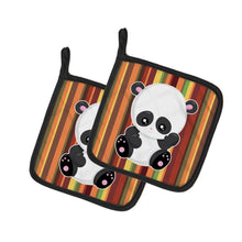 Load image into Gallery viewer, Striped Panda Pot Holders - Set of 2 - Heat-Resistant Kitchen Essentials BB6802PTHD