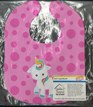 Load image into Gallery viewer, Pink Polkadot Unicorn Baby Bib BB6805BIB