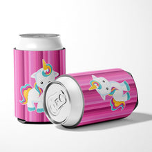 Load image into Gallery viewer, Pink Stripes Unicorn Can or Bottle Hugger BB6806CC