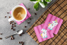 Load image into Gallery viewer, Pink Stripes Unicorn Foam Coaster  BB6806FC