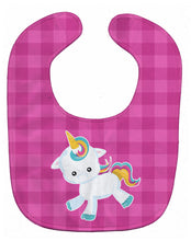 Load image into Gallery viewer, Pink Plaid Unicorn Baby Bib BB6807BIB