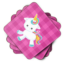 Load image into Gallery viewer, Pink Plaid Unicorn Foam Coaster  BB6807FC