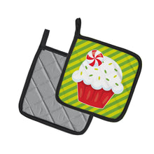 Load image into Gallery viewer, Christmas Pepermint Cupcake Pot Holders - Set of 2 - Heat-Resistant Kitchen Essentials BB6819PTHD