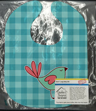Load image into Gallery viewer, Bird on Blue Plaid Baby Bib BB6831BIB