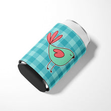 Load image into Gallery viewer, Bird on Blue Plaid Can or Bottle Hugger BB6831CC