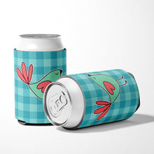Load image into Gallery viewer, Bird on Blue Plaid Can or Bottle Hugger BB6831CC