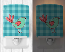 Load image into Gallery viewer, Bird on Blue Plaid Ceramic Night Light BB6831CNL