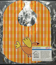 Load image into Gallery viewer, Bird on Orange Plaid Baby Bib BB6832BIB