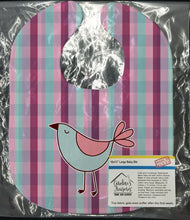 Load image into Gallery viewer, Bird on Purple Plaid Baby Bib BB6833BIB