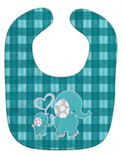 Load image into Gallery viewer, Plaid Momma and Baby Elephant Baby Bib BB6839BIB