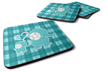 Load image into Gallery viewer, Plaid Momma and Baby Elephant Foam Coaster  BB6839FC