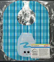 Load image into Gallery viewer, Blue Plaid and Milk Baby Bib BB6846BIB
